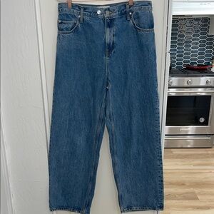 Zara Relaxed High-Rise 2 Button Perfect Fit Blue Jeans | 8
